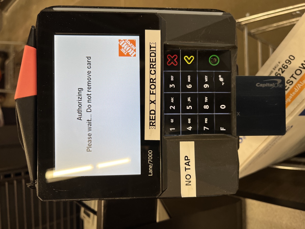 Card reader with no tap sign
